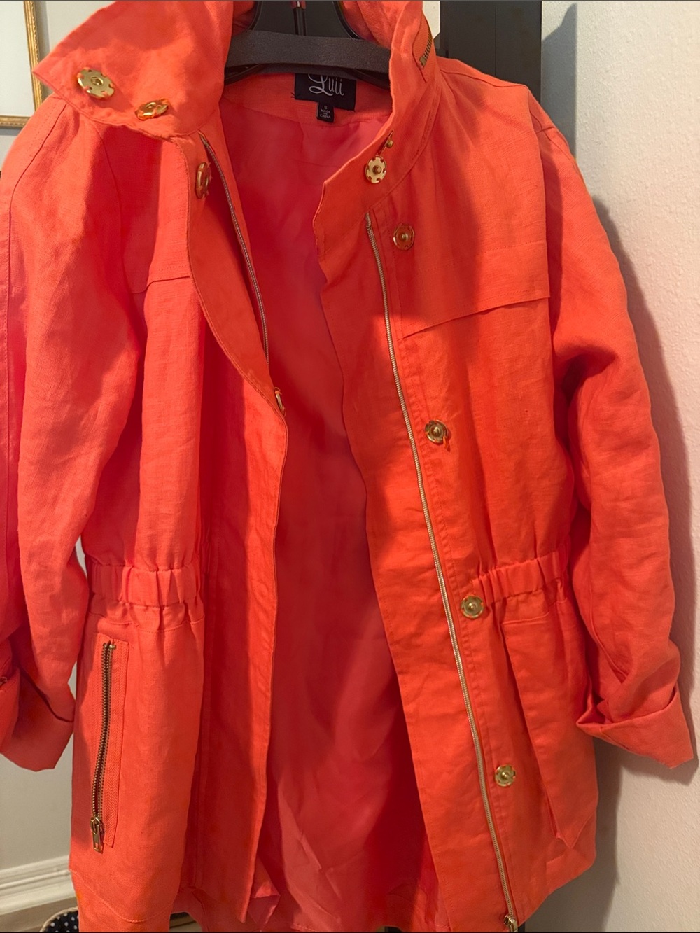 Luii jacket with hood. 100 percent linen. Lovely fall color. NWT